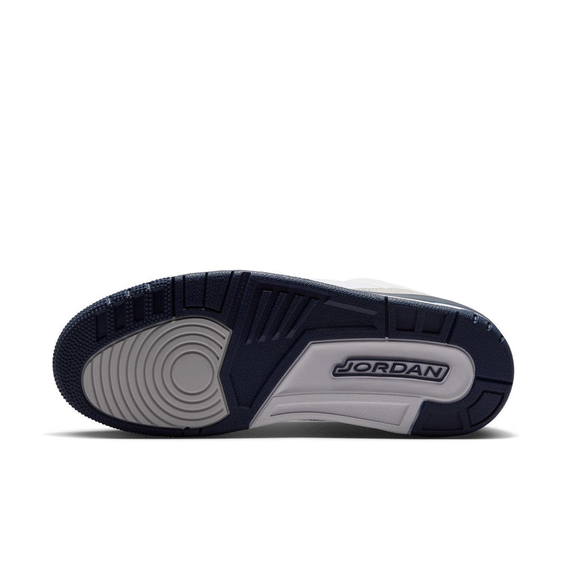 Men's low-top sneakers outsole, dark rubber tread with JORDAN label