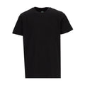 Youth black crew-neck short-sleeve T-shirt, plain front