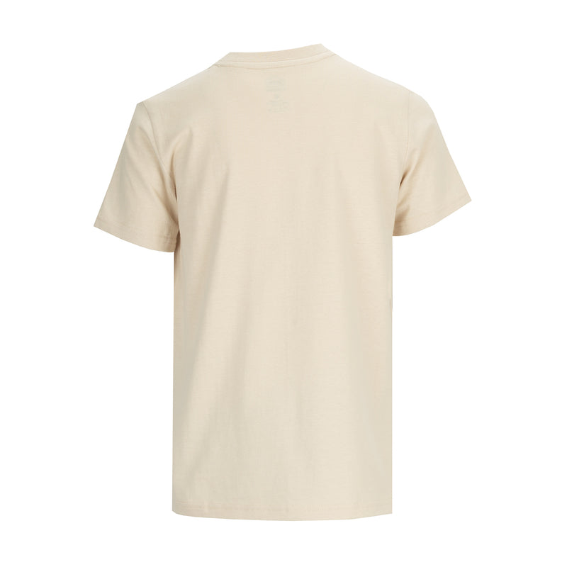Youth crew neck T-shirt, chalk beige back view, short-sleeve tee