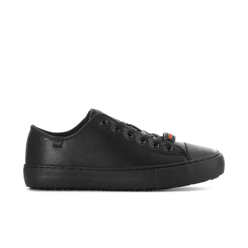 Women's black lace-up sneakers with Lugz logo on side