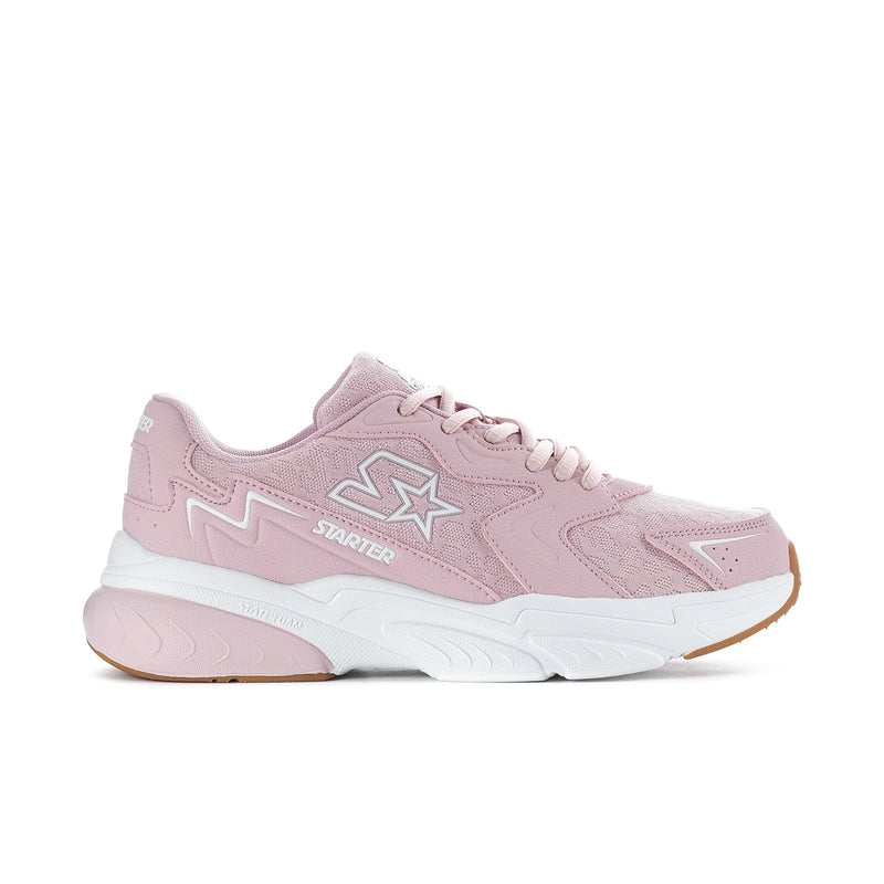 Women's pale lilac lace-up sneakers with star logo and white chunky sole