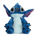 Blue plush backpack shaped like Stitch character, front view with big ears and hands