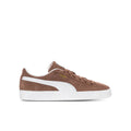 Youth suede sneakers in brown with white PUMA stripe and white sole