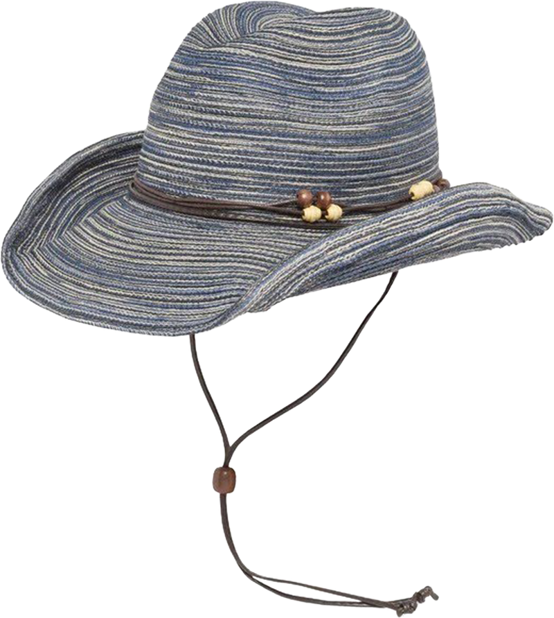 Quarter turn view Women's Sunday Hats style name Sunset Hat in color Denim    . Sku: S2C26270DENIM