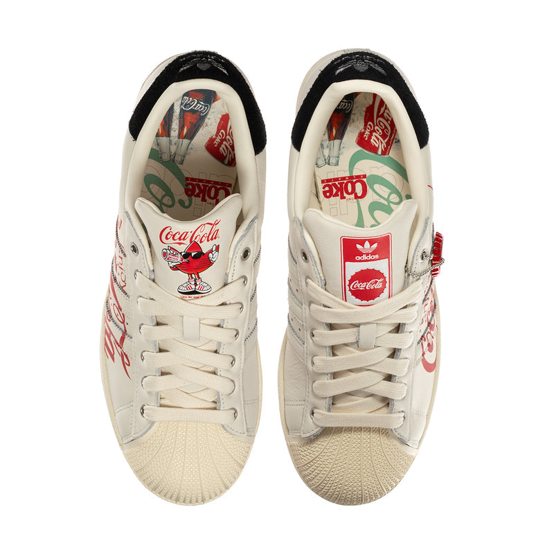 Men's Adidas Superstar II low sneakers, lace-up with Coca-Cola logo on inner lining
