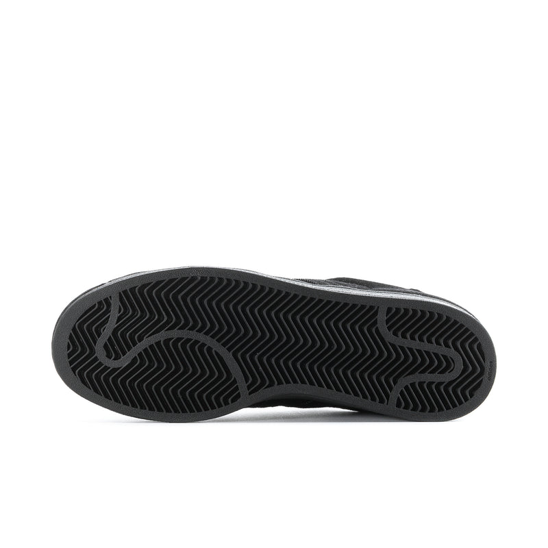 Black sneaker outsole with zigzag tread pattern