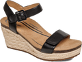 Quarter turn view Women's Aetrex Footwear style name Sydney in color Black. Sku: EW750