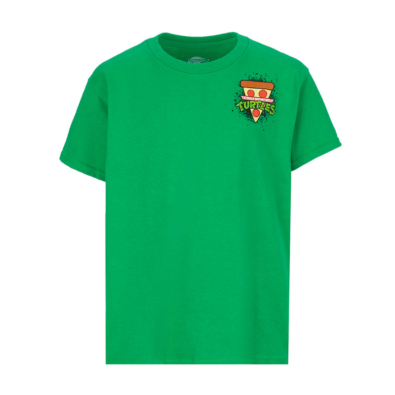 Youth Irish green T-shirt with Teenage Mutant Ninja Turtles chest graphic
