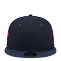 Navy baseball cap with blue brim and red star side embroidery