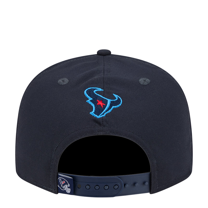 Navy baseball cap with light-blue Texas logo and adjustable snapback strap