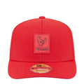 Red Texans baseball cap with front team logo and New Era adjustable strap