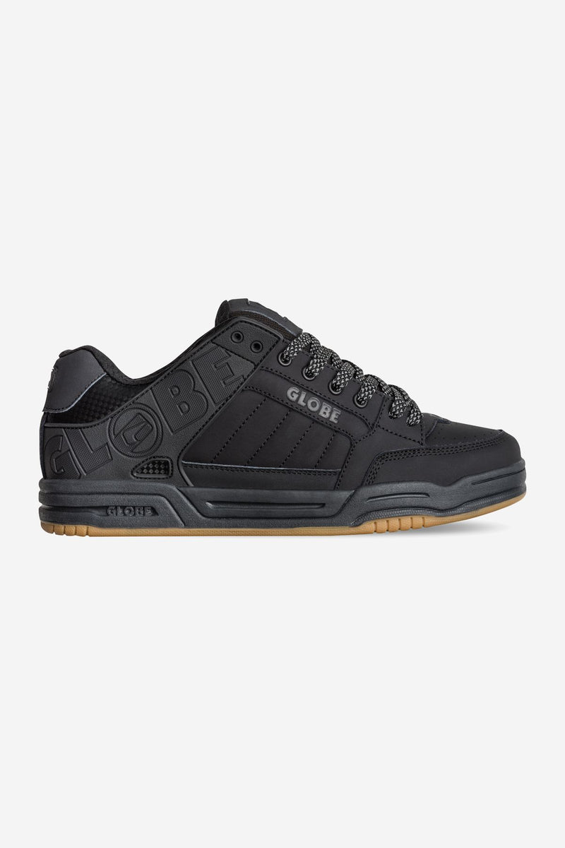 Black Tilt heritage skate shoe with molded outside collar and Strobo cup sole with S-Trac