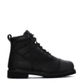 Black steel toe work boot, lace-up high ankle with padded collar