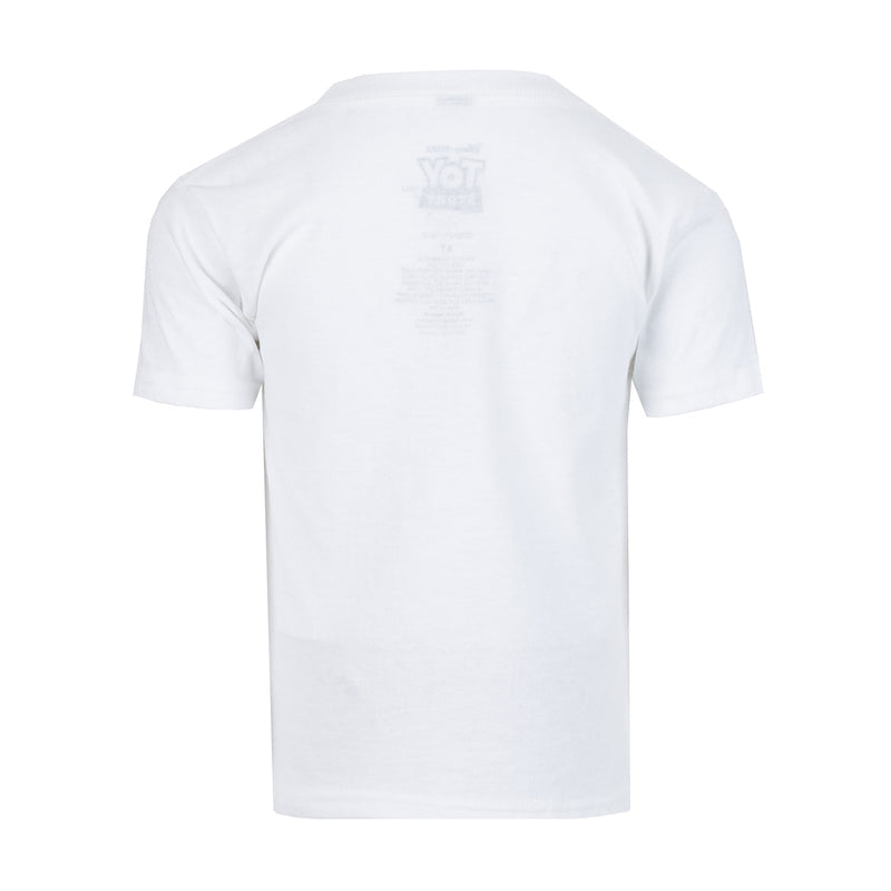 Toddler white airbrush T-shirt, plain back