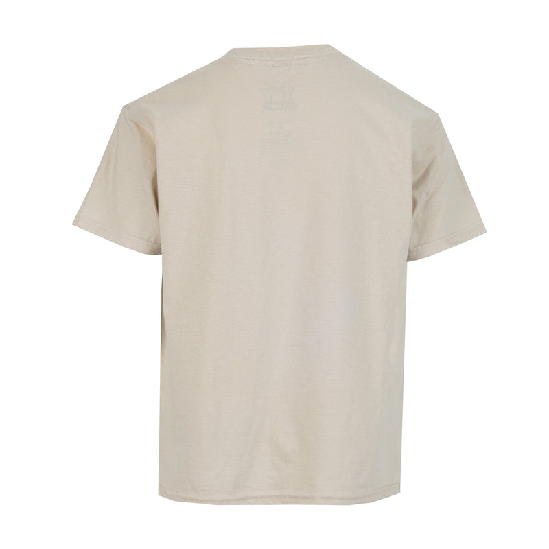 Youth sand T-shirt, plain back with crew neck and short sleeves