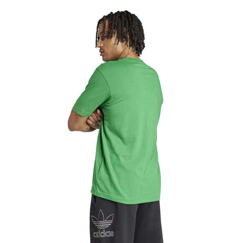Green crew-neck t-shirt back view, short sleeves