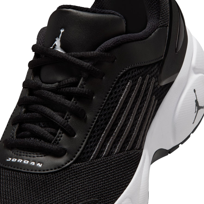 Women’s black lace-up sneaker upper with padded tongue and Jordan wing logo