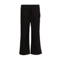 Youth black twill lounge pants with elastic drawstring waist and wide straight legs