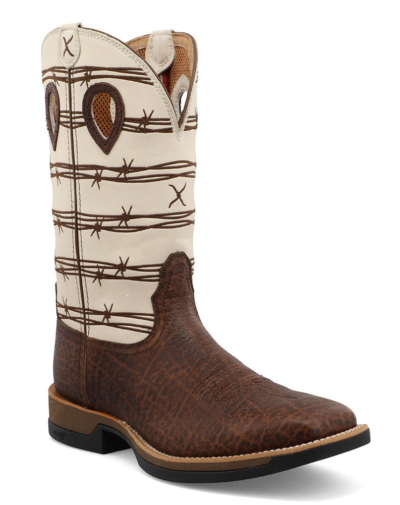 Twisted X Men's 12 Inch Tech X Boot Brown Elephant Print & Bone