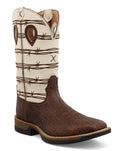 Twisted X Men's 12 Inch Tech X Boot Brown Elephant Print & Bone