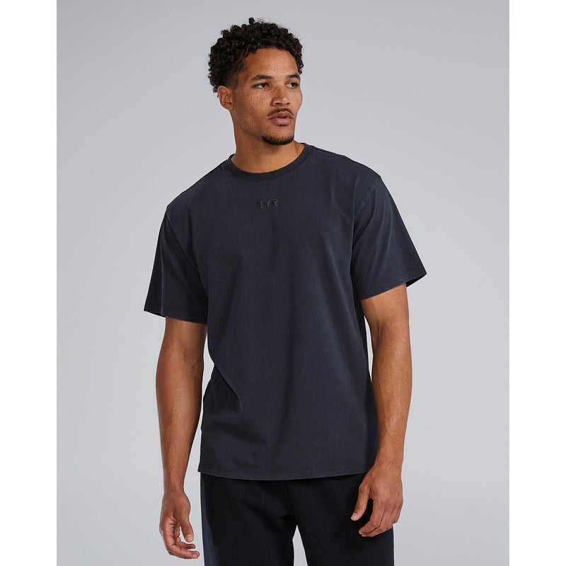 TYR Unisex Garment-Dyed Oversized Tee in black