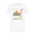 Youth utility T-shirt, white, with Converse All Star orange/green graphic