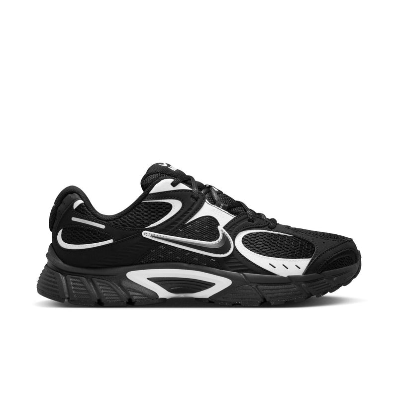 Men's black and white Nike running shoes with lace-up front and cushioned sole