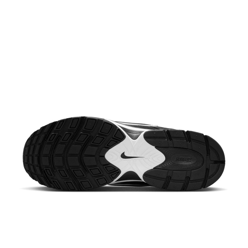 Men's black and white Nike running shoe outsole with grid tread pattern