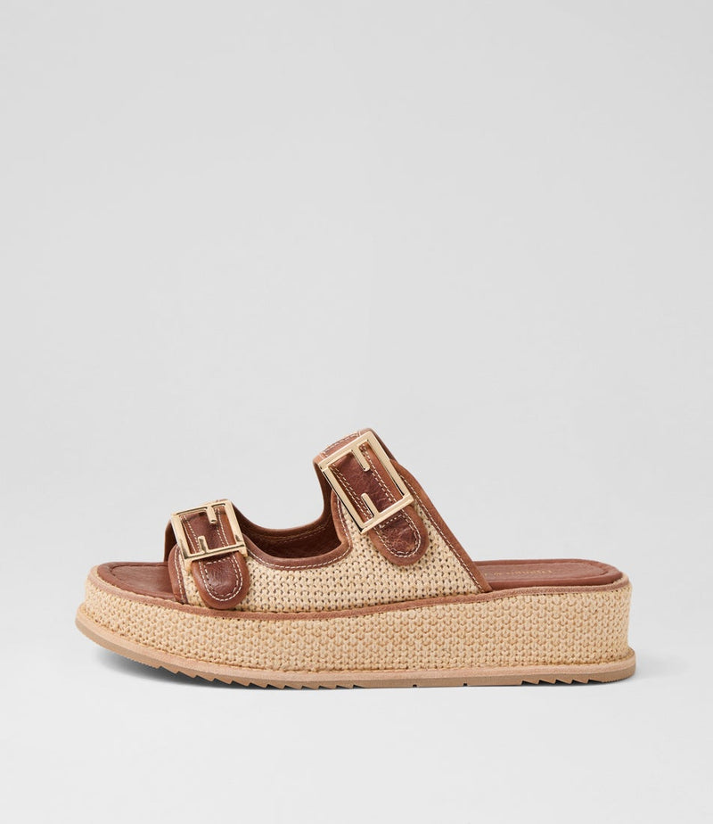 Women's Django & Juliette Vexta in Chocolate-Natural Syn Raffia. Sku: DJ21557ELRC6
