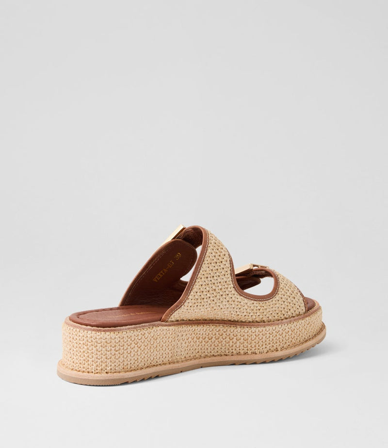 Women's Django & Juliette Vexta in Chocolate-Natural Syn Raffia. Sku: DJ21557ELRC6