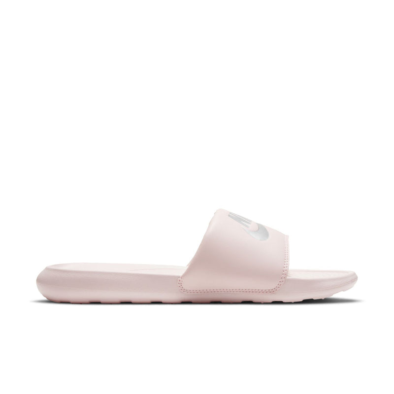Women's Nike slide sandal in barely rose, cushioned footbed and wide strap