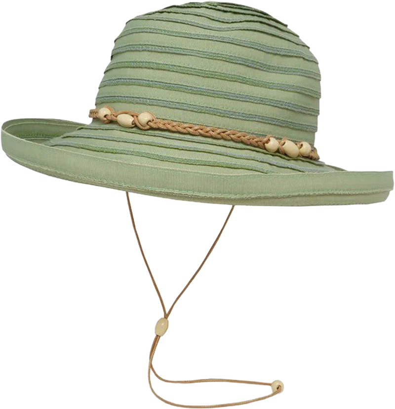 Quarter turn view Women's Sunday Hats style name Vineyard Hat in color Desert Sage. Sku: S2C12268SAGE