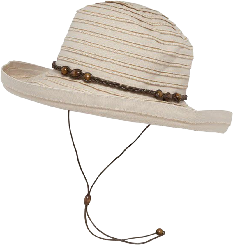 Quarter turn view Women's Sunday Hats style name Vineyard Hat in color Linen. Sku: S2C12268LINEN