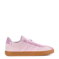 Youth low-top sneakers in light pink with lace-up front and gum rubber sole