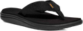 Quarter turn view Men's Teva Footwear style name Voya Flip in color Black Blue Synthetic/ Textile. Sku: 1019050-BKBL