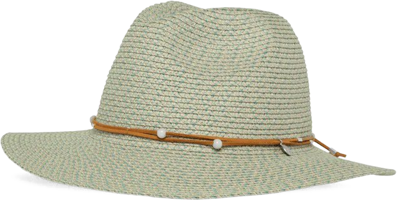 Quarter turn view Women's Sunday Hats style name Wanderlust Fedora in color Mistly Blue. Sku: S2C27963MISTY