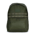 Olive waxed canvas day pack with zip top and front pocket, Pro Club patch