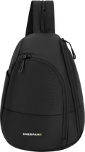 Quarter turn view Women's Sherpani Hand Bag style name Wayfarer in color Raven. Sku: 26-WAYFE01110