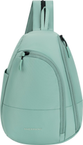 Quarter turn view Women's Sherpani Hand Bag style name Wayfarer in color Surf. Sku: 26-WAYFE04110