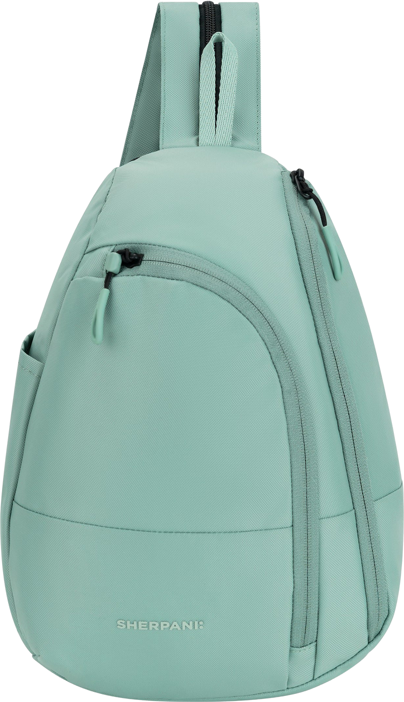 Quarter turn view Women's Sherpani Hand Bag style name Wayfarer in color Surf. Sku: 26-WAYFE04110