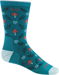 Quarter turn view Women's Wide Open Sock style name Wildwood Cushion Crew in color Teal     . Sku: 9512-TEAL