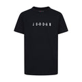 Youth black crewneck T-shirt with embroidered JORDAN wordmark on chest