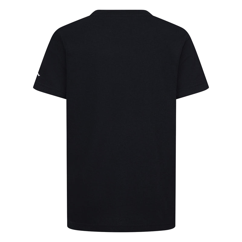 Youth black crewneck T-shirt back, plain design