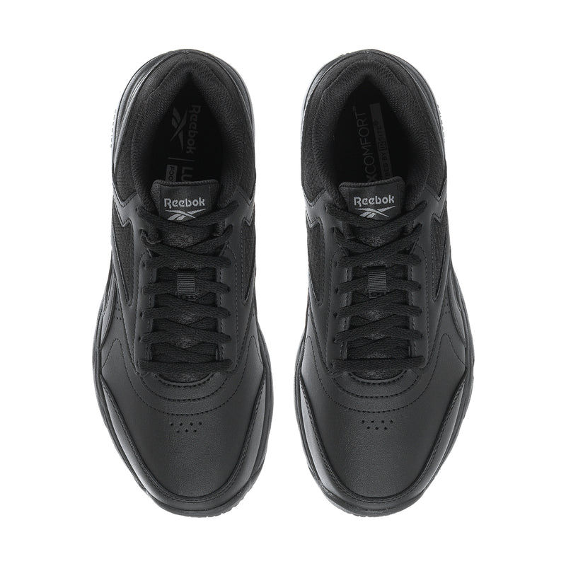 Women's black lace-up sneaker, top and interior view