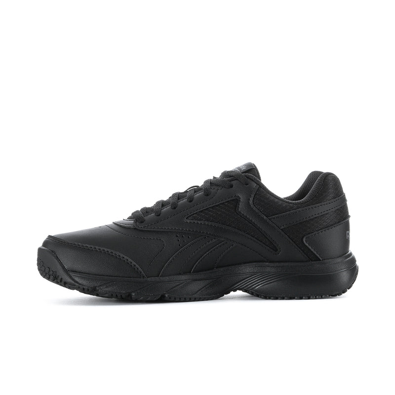 Women's black lace-up sneaker, profile side view