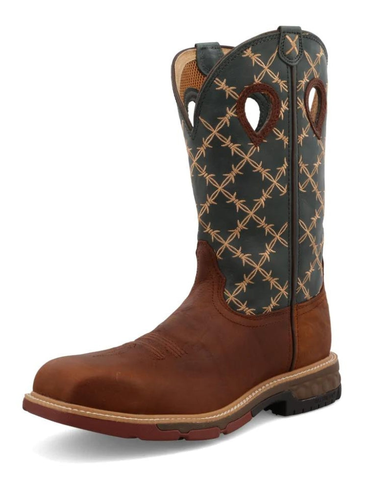 Work Twisted X Men's 12 Inch Nano Composite Safety Toe Western Work Boot