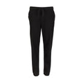 Youth woven jogger pants, black, elastic waistband and tapered leg.