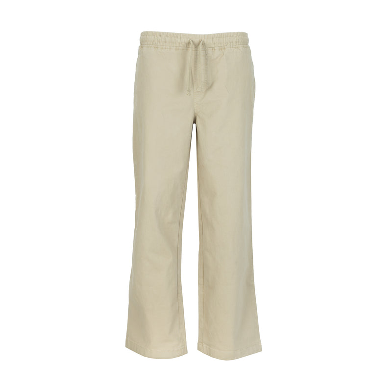 Youth woven open-hem pants, light khaki, elastic waistband with drawstring