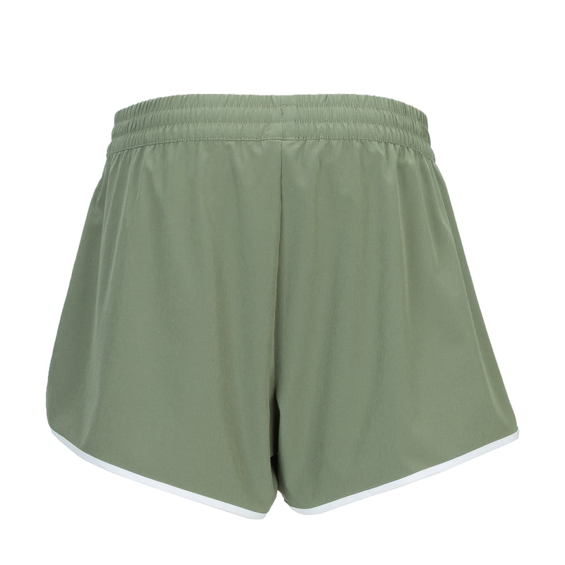 Sea spray woven running shorts with elastic waistband and curved side panels
