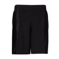 Black men's athletic shorts with elastic waistband and side pockets